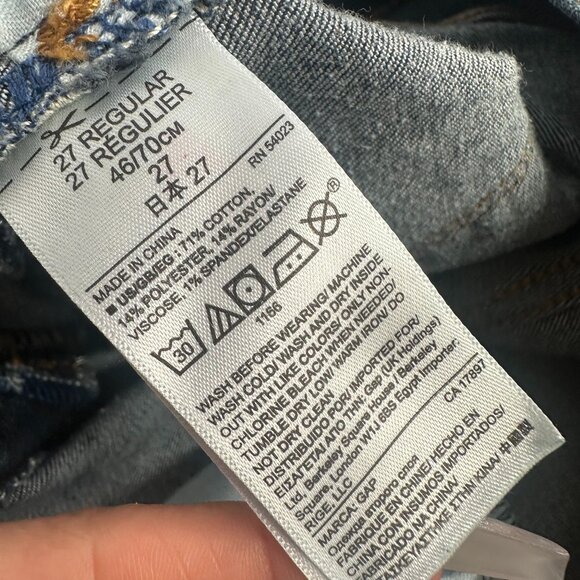 Gap 1960 True‎ Skinny Jeans 27 waist Regular Cotton Blend Low Rise Dark Blue - Picture 4 of 12